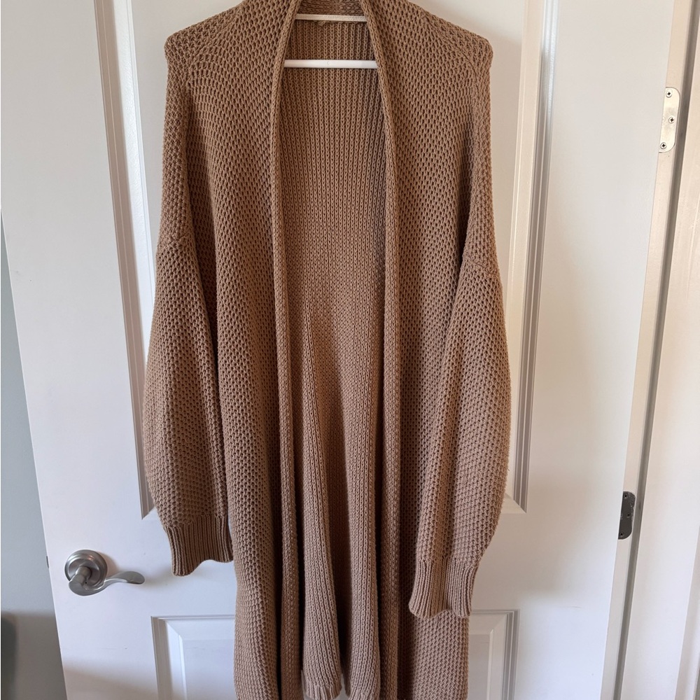 Long Camel Knit Sweater